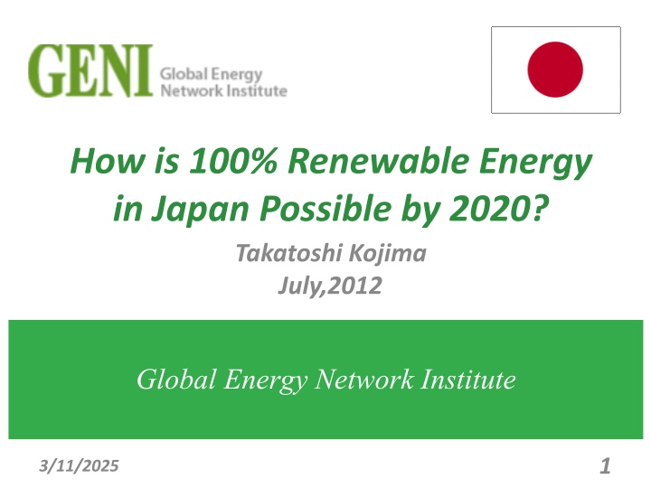 how is 100 renewable energy in japan possible n.w