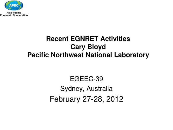 recent egnret activities cary bloyd pacific n.w