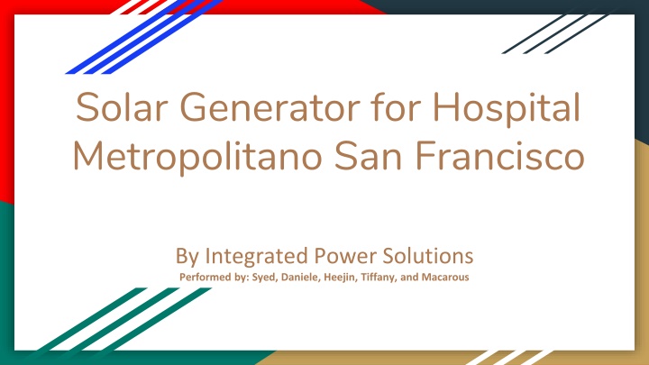Solar Generator for Hospital Metropolitano San Francisco: Empowering Resilient Healthcare