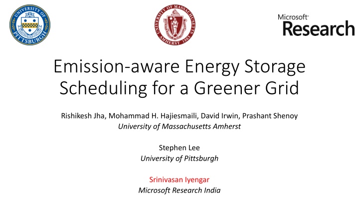 emission aware energy storage scheduling n.w