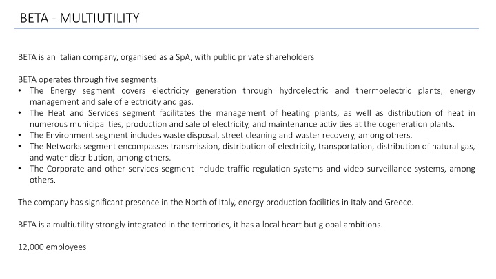 beta multiutility n.w
