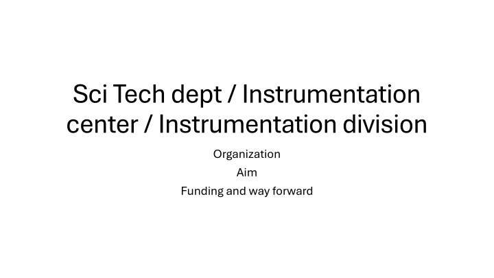 sci tech dept instrumentation center n.w