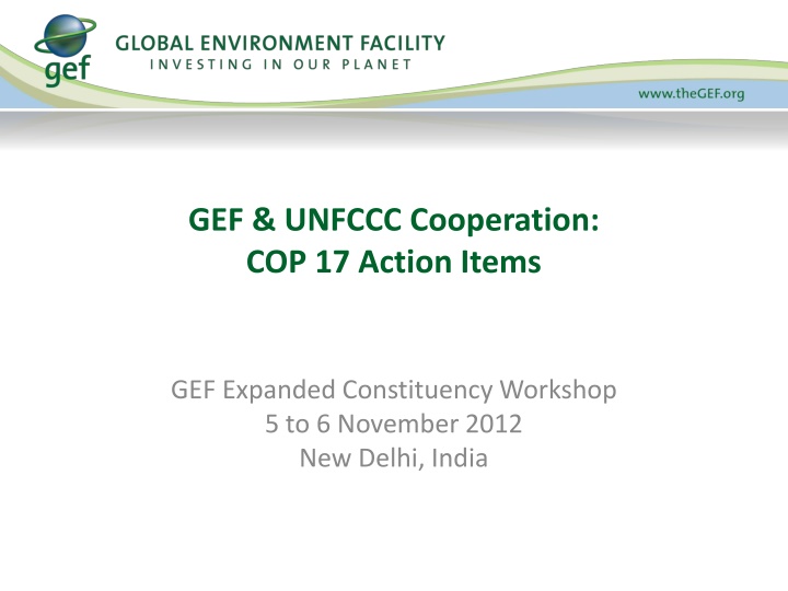 GEF & UNFCCC Cooperation: COP 17 Action Items