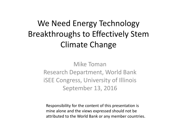 we need energy technology breakthroughs n.w