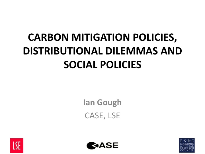 carbon mitigation policies distributional n.w