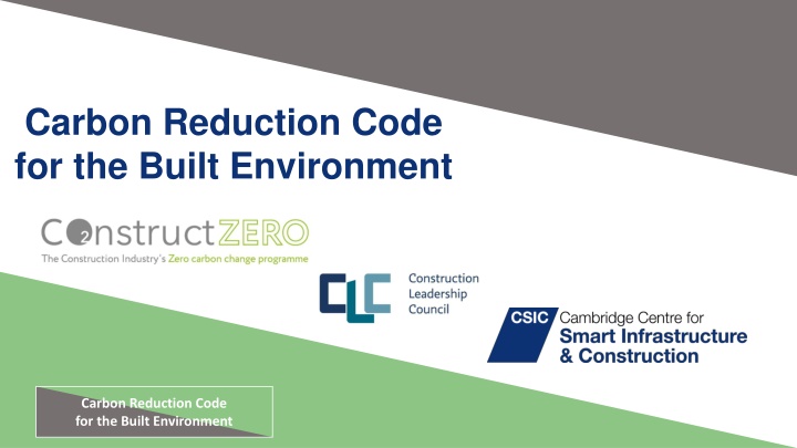 Carbon Reduction Code for the Built Environment