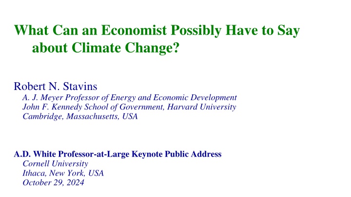 The Economics and Politics of Climate Change