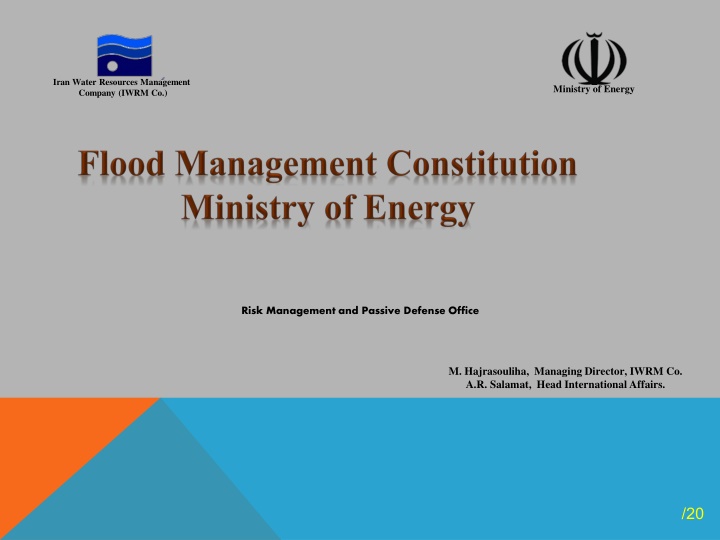 Flood Management Responsibilities in Iran