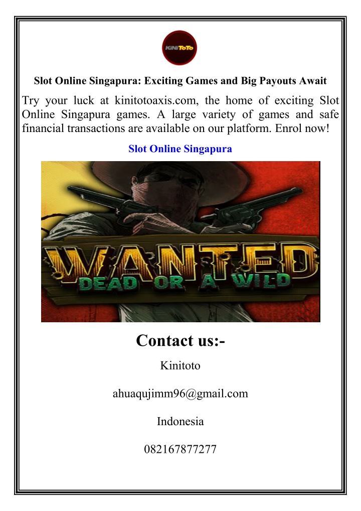 slot online singapura exciting games n.w