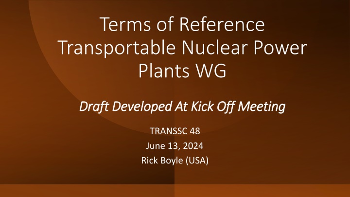 terms of reference transportable nuclear power n.w