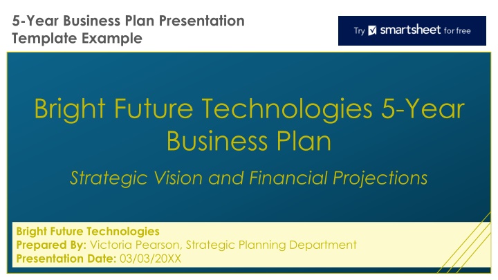 5 year business plan presentation template example n.w