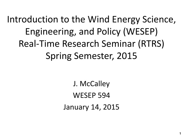 introduction to the wind energy science n.w
