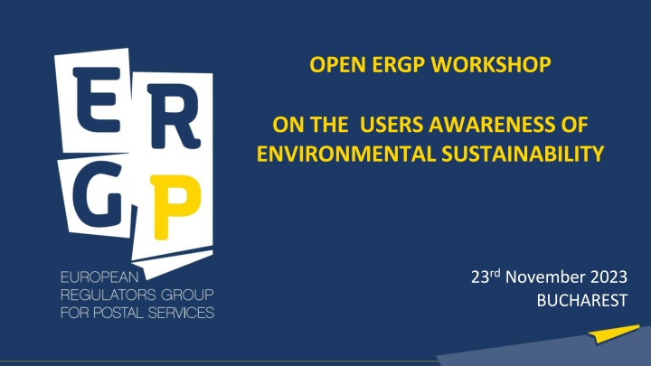 ERGP Workshop on Users Awareness of Environmental Sustainability