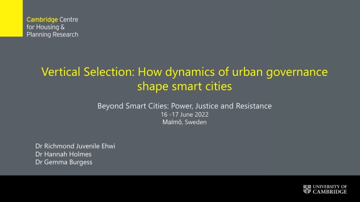 Vertical Selection: How dynamics of urban governance