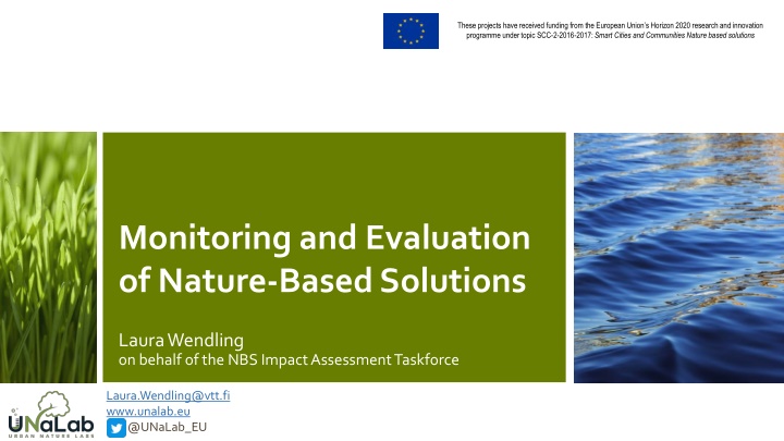 Monitoring and Evaluation of Nature-Based Solutions