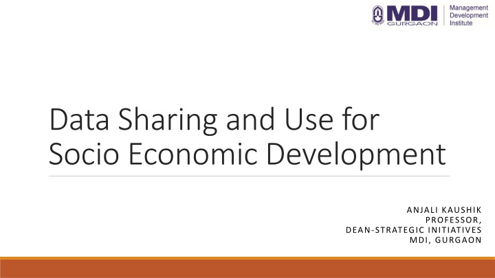 data sharing and use for socio economic n.w