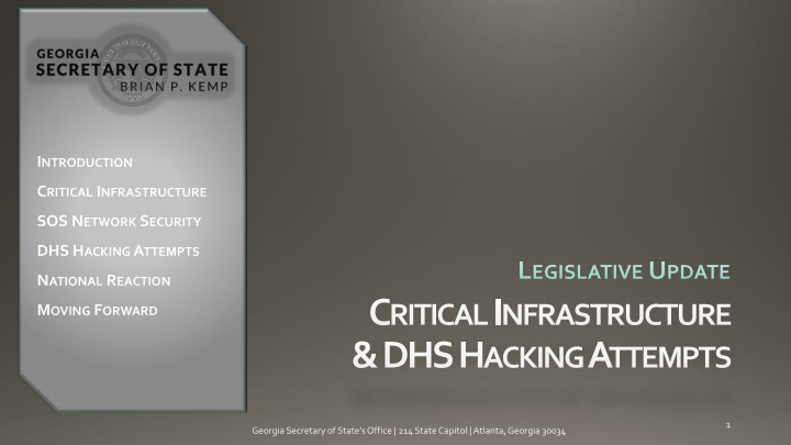 Critical Infrastructure and Network Security Updates