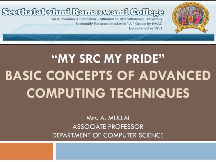 basic concepts of advanced computing techniques n.w