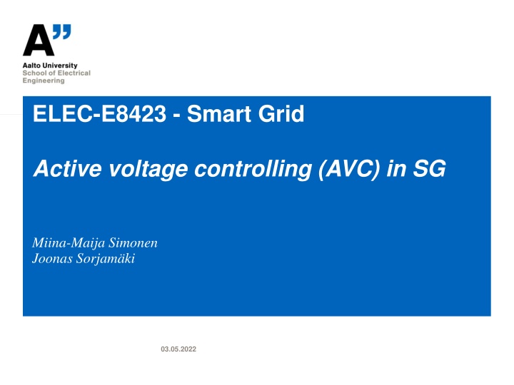 Active Voltage Control in Smart Grids