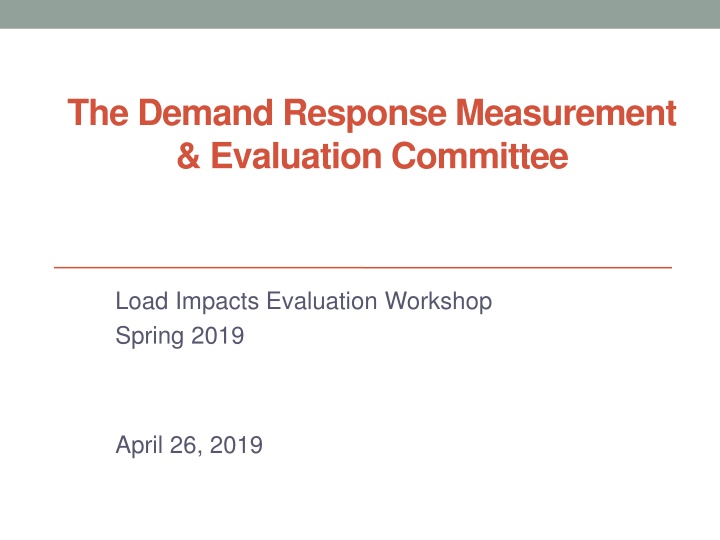 the demand response measurement evaluation n.w