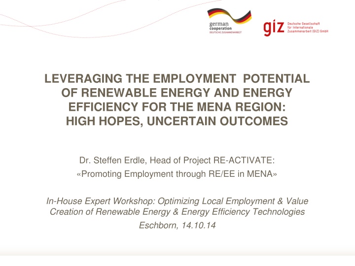 Leveraging Employment Potential of Renewable Energy in MENA Region