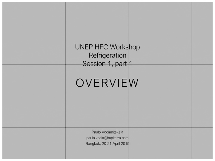 unep hfc workshop refrigeration session 1 part 1 n.w