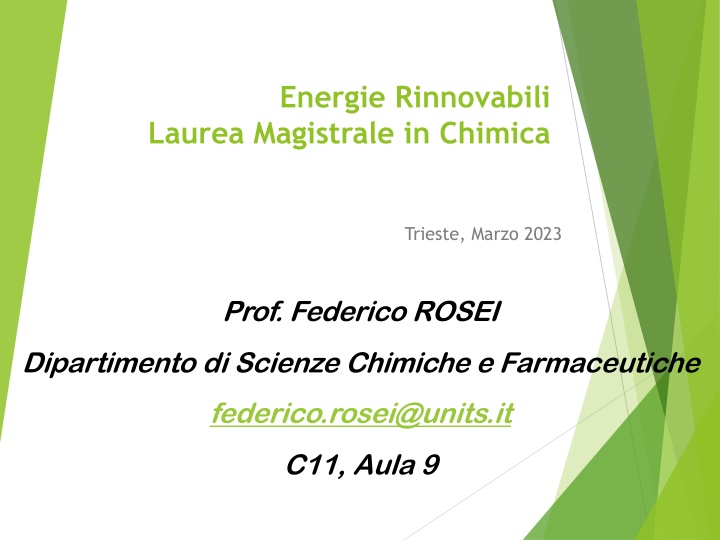energie rinnovabili laurea magistrale in chimica n.w