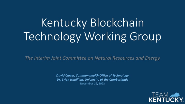 kentucky blockchain technology working group n.w