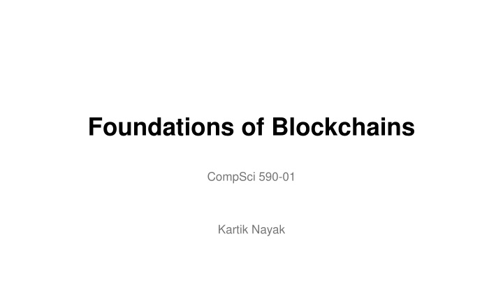 foundations of blockchains n.w