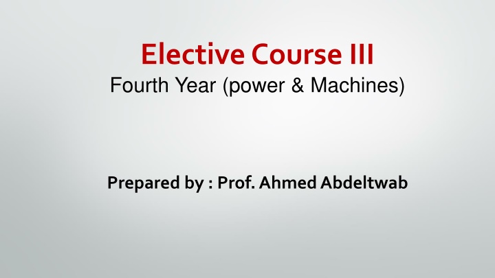 elective course iii fourth year power machines n.w