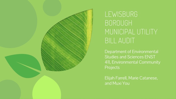 lewisburg borough municipal utility bill audit n.w