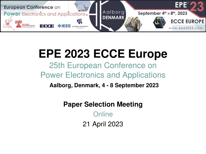 epe 2023 ecce europe 25th european conference n.w