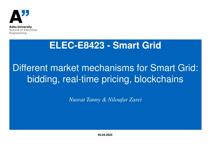 ELEC-E8423 - Smart Grid