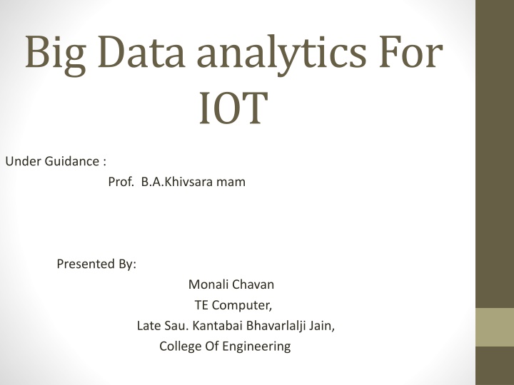 big data analytics for iot n.w