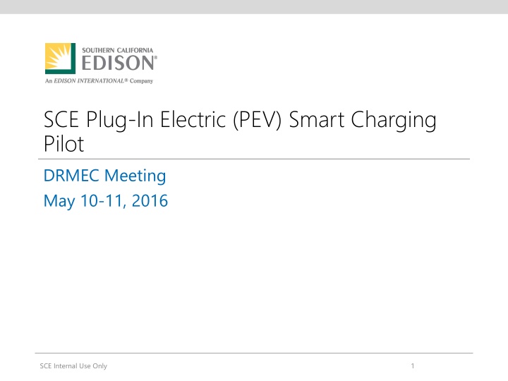 SCE Plug-In Electric Smart Charging Pilot