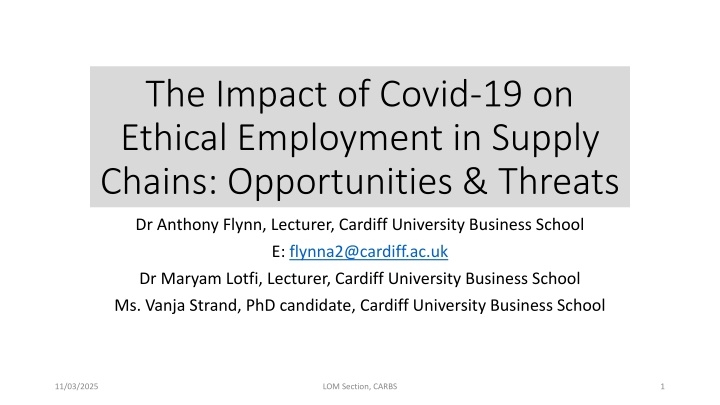 the impact of covid 19 on ethical employment n.w