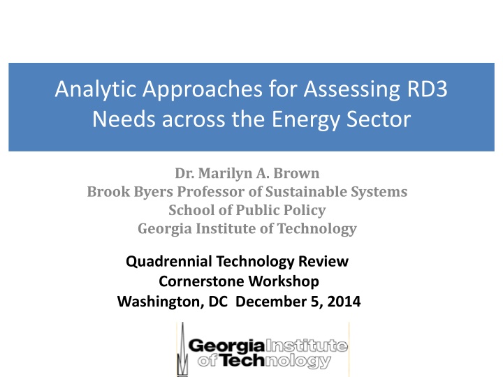 analytic approaches for assessing rd3 needs n.w
