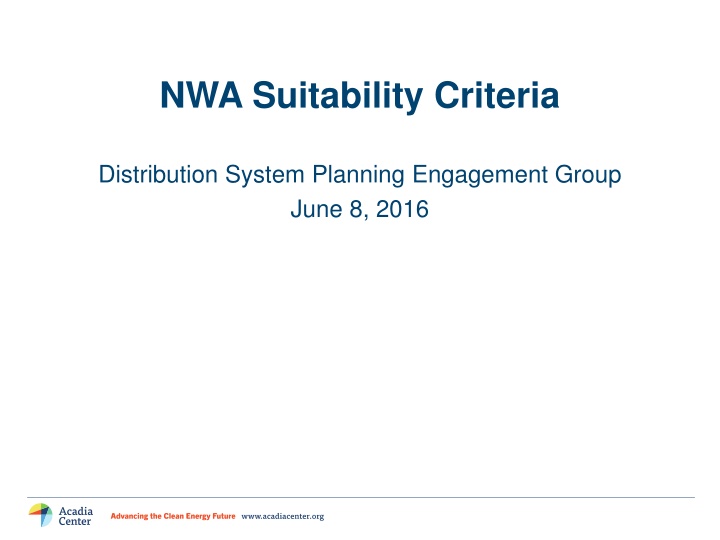 nwa suitability criteria n.w