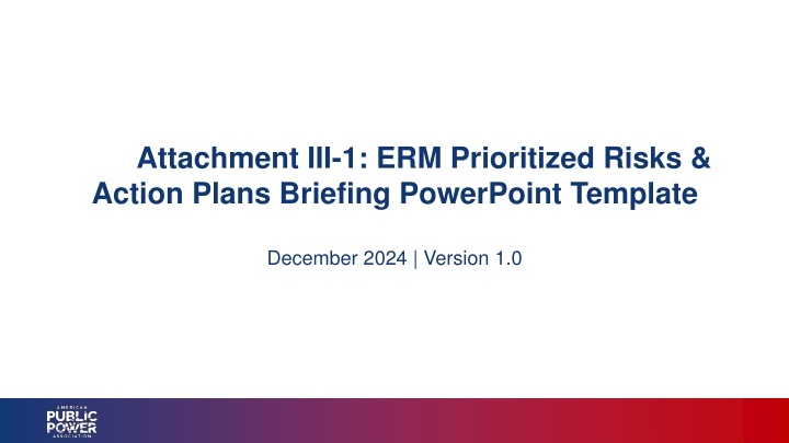 ERM Prioritized Risks & Action Plans Briefing