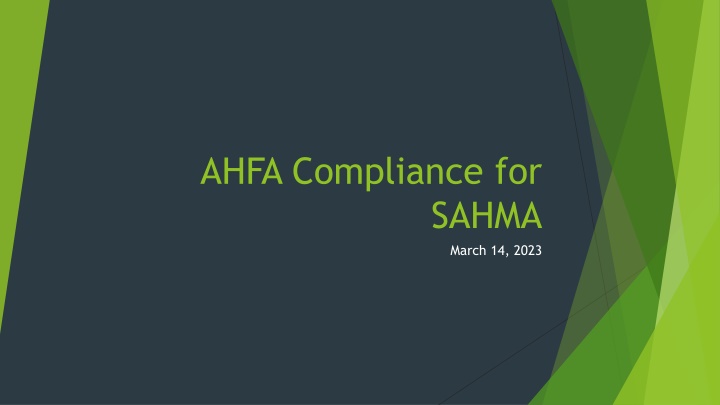 AHFA Compliance for SAHMA