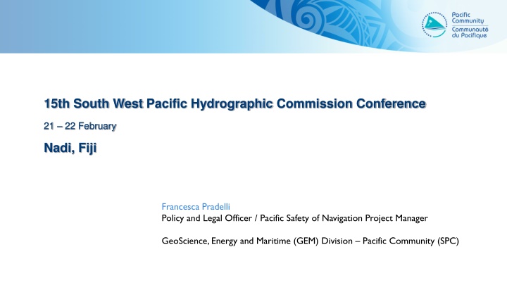 15th south west pacific hydrographic commission n.w