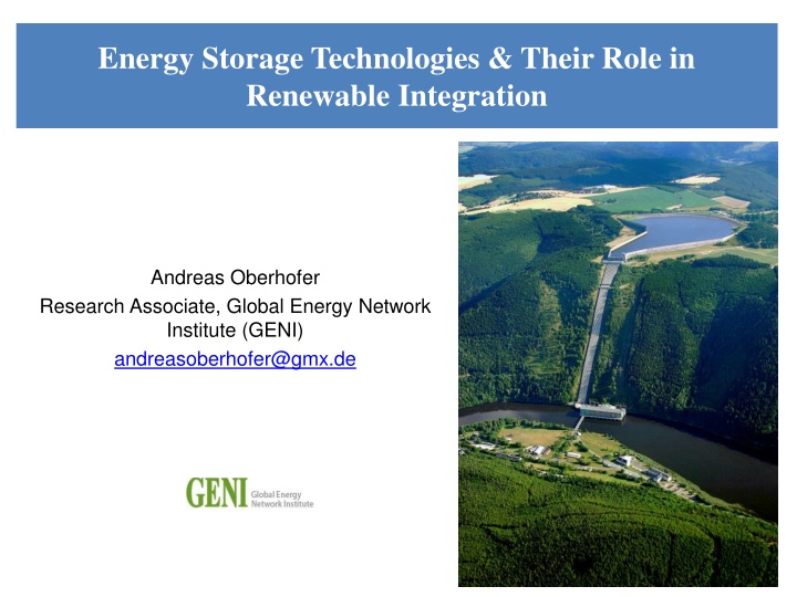 Energy Storage Technologies & Their Role in  Renewable Integration
