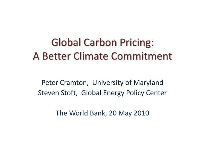 global carbon pricing a better climate commitment n.w