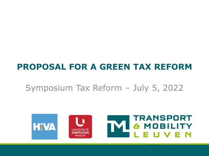 PROPOSAL FOR A GREEN TAX REFORM