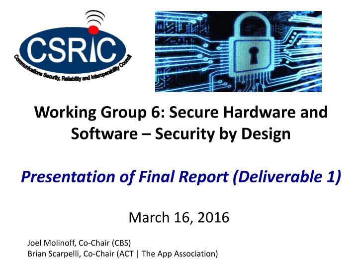 working group 6 secure hardware and software n.w