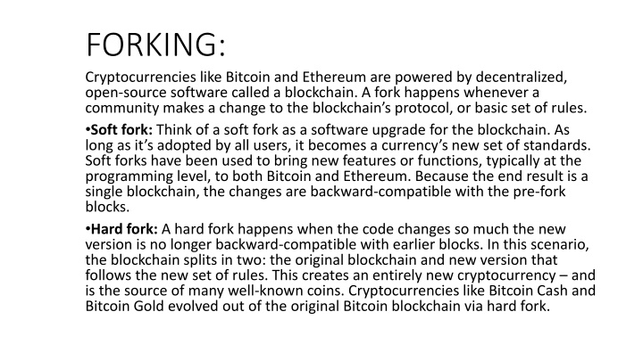 Cryptocurrency Forks
