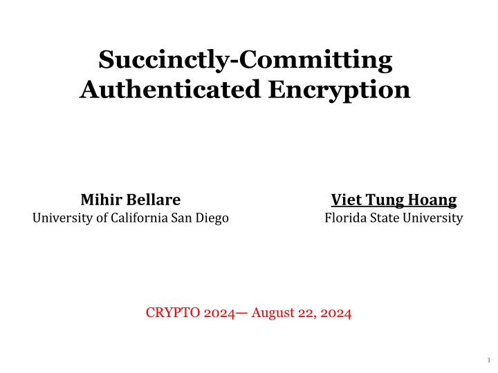 succinctly committing authenticated encryption n.w