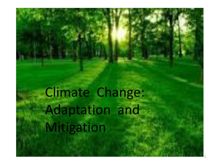 Climate Change: Adaptation and Mitigation