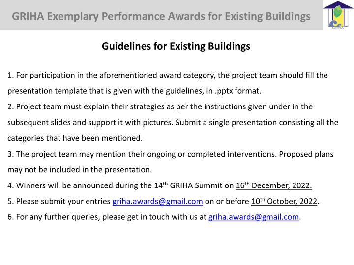 griha exemplary performance awards for existing n.w