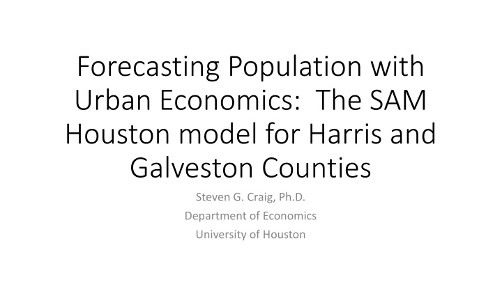 forecasting population with urban economics n.w